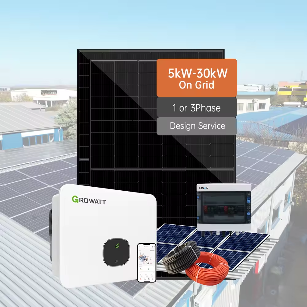 Higon 5kW 8kW 10kW Single Phase On Grid Solar Power System For Home